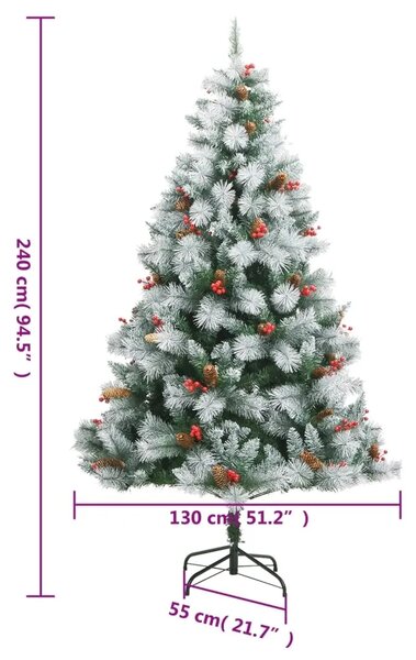 Umjetno božićno drvce sa šarkama šiškama i bobicama 240 cm - 240 cm Osnovni