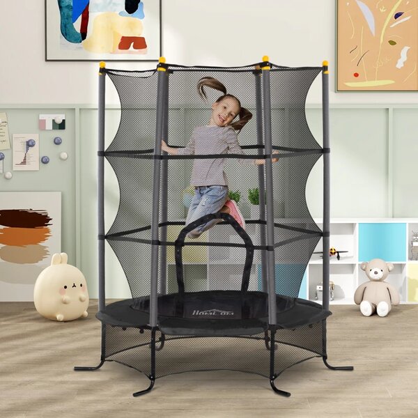 Trampolin za djecu, Ø163 cm - Crna