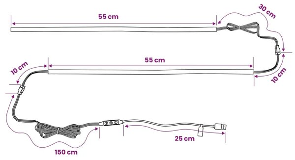 LED traka 2 kom. Crna SMD5050 - 2