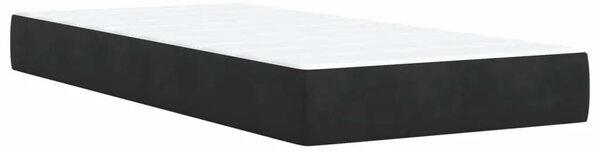 Boxspring krevet s madracem Crna 90 x 200 cm Baršun - Crna 90 x 200 cm Kristal s dugmadima