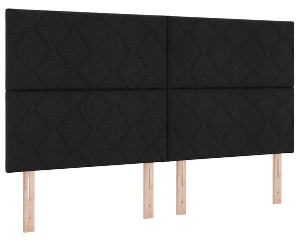 Boxspring krevet s madracem Crna 180 x 200 cm Tkanina - Crna 180 x 200 cm Dizajn s rombovima