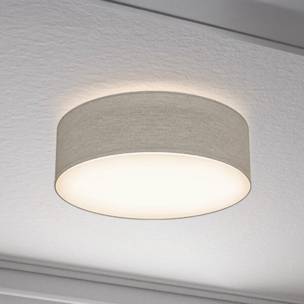 B.K. Licht Litora stropna svjetiljka, taupe, Ø 30 cm, tekstil, E27, prigušiva, Smeđa / hrđa, Dnevni boravak/blagovaonica, Tkanina / tekstil