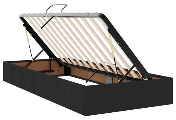 Krevet s od storage s uzglavljem 2 kom. Crna Lažna koža - Crna 180 x 200 cm Dizajn s rombovima