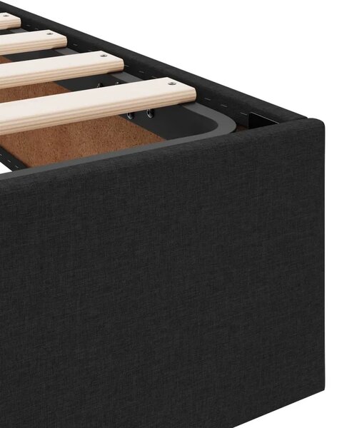 Krevet s od storage s uzglavljem 2 kom. Crna Lažna koža - Crna 180 x 200 cm Dizajn s rombovima