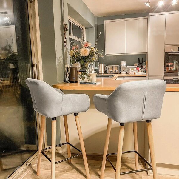 Set barskih stolica od 2 dijela 55 cm x 48 cm x 100 cm - Bež