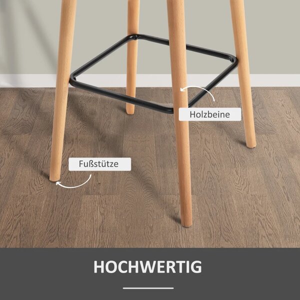 Set barskih stolica od 2 dijela 55 cm x 48 cm x 100 cm - Bež