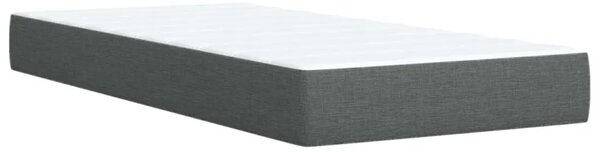 Krevet s box springom madracem i LED-om Tamnosiva 90 x 190 cm - Tamnosiva jedna veličina Prošiveno gumbima