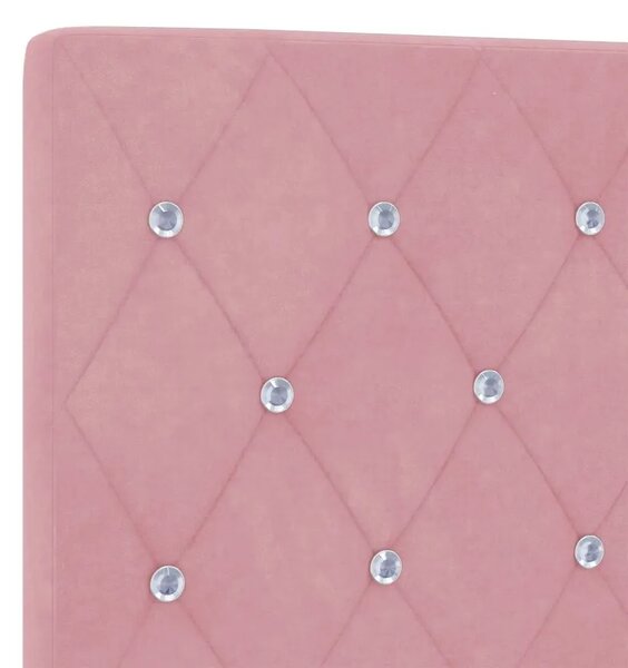 Boxspring krevet s madracem Ružičasta 90 x 200 cm Baršun - Ružičasta 90 x 200 cm Kristal s dugmadima