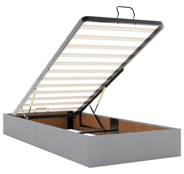 Krevet od pjene s madracem i LED-om Svjetlosiva 200 x 200 cm - Svjetlosiva 200 x 200 cm Prošiveno gumbima