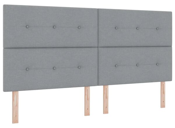 Krevet od pjene s madracem i LED-om Svjetlosiva 200 x 200 cm - Svjetlosiva 200 x 200 cm Prošiveno gumbima