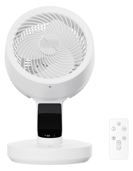 Ventilator s LED zaslonom, tihi ventilator - Bijela - 26x25x38,4 cm