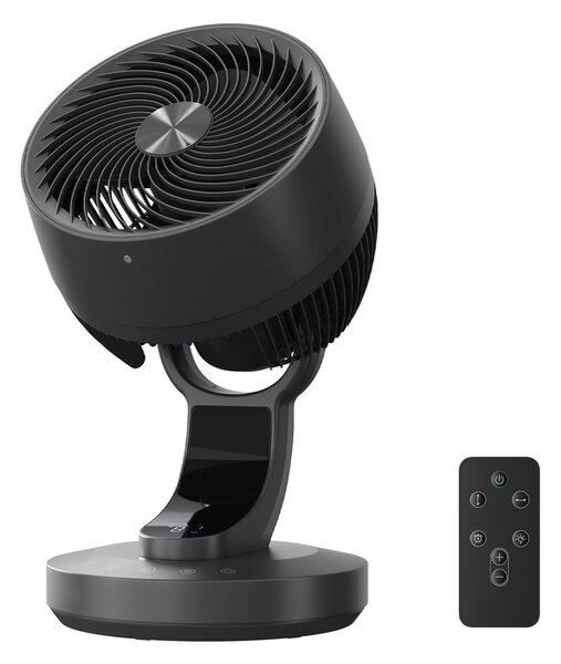 Ventilator s LED zaslonom, tihi ventilator - Crna - 26x25x38,4 cm