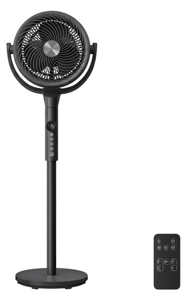 Ventilator s LED zaslonom, tihi ventilator - Crna - 111,7 x 35,4 x 23,8 cm