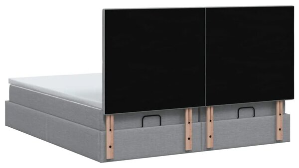Krevet od pjene s madracem i LED-om Svjetlosiva 200 x 200 cm - Svjetlosiva 200 x 200 cm Prošiveno gumbima