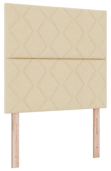 Boxspring krevet s madracem Krem 120 x 190 cm Tkanina - Krem 120 x 190 cm Dizajn s rombovima