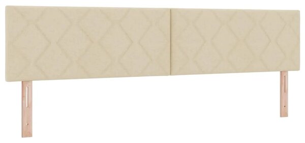 Krevet od pjene s madracem i LED-om Krem 200 x 200 cm Tkanina - Krem 200 x 200 cm Dizajn s rombovima