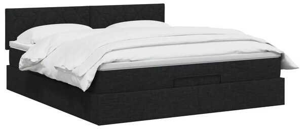 Podesivi krevet s madracem Crna 180 x 200 cm Tkanina - Crna 180 x 200 cm Dizajn s rombovima