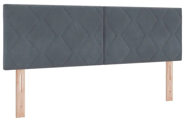 Boxspring krevet s madracem Tamnosiva 160 x 200 cm Baršun - Tamnosiva 160 x 200 cm Dizajn s rombovima