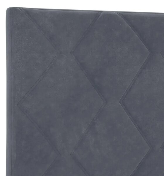 Boxspring krevet s madracem Tamnosiva 160 x 200 cm Baršun - Tamnosiva 160 x 200 cm Dizajn s rombovima