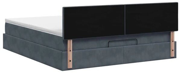 Krevet od pjene s madracem i LED-om Tamnosiva 160 x 200 cm - Tamnosiva 160 x 200 cm Dizajn s rombovima