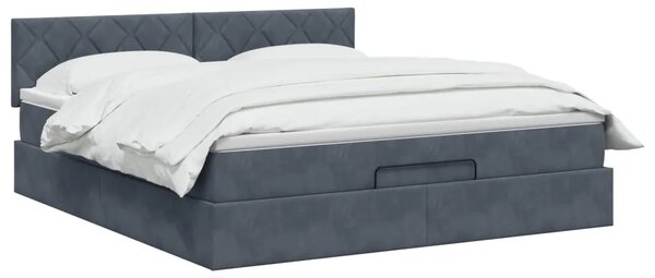 Krevet od pjene s madracem i LED-om Tamnosiva 160 x 200 cm - Tamnosiva 160 x 200 cm Dizajn s rombovima