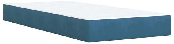 Krevet s box springom madracem i LED-om Plava 90 x 190 cm - Plava 90 x 190 cm Dizajn s rombovima