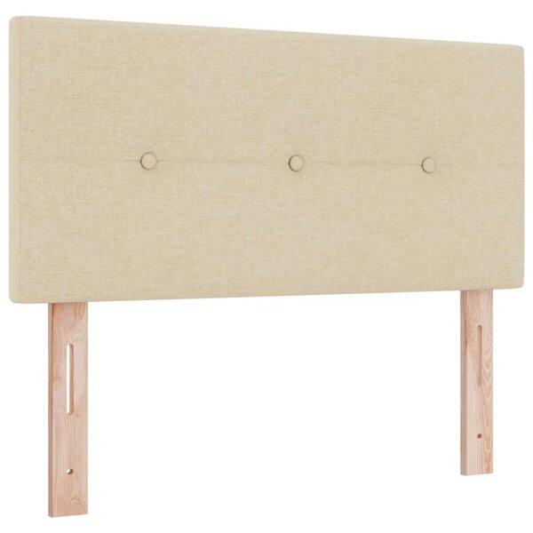 Boxspring krevet s madracem Krem 120 x 190 cm Tkanina - Krem 120 x 190 cm Prošiveno gumbima