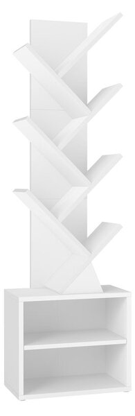 Polica za knjige u obliku stabla 20,3 x 38 x 123,2 cm - Bijela