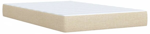 Boxspring krevet s madracem Krem 120 x 190 cm Tkanina - Krem 120 x 190 cm Prošiveno gumbima