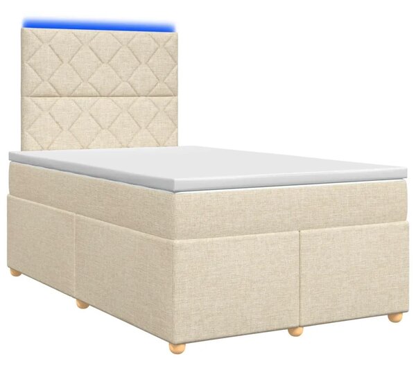 Boxspring krevet s madracem Krem 120 x 190 cm Tkanina - Krem 120 x 190 cm Dizajn s rombovima