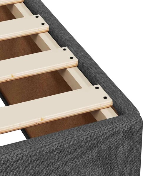 Krevet s box springom madracem i LED-om Tamnosiva 90 x 190 cm - Tamnosiva jedna veličina Prošiveno gumbima