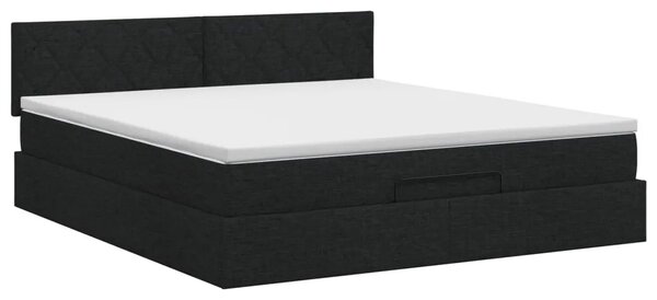 Podesivi krevet s madracem Crna 180 x 200 cm Tkanina - Crna 180 x 200 cm Dizajn s rombovima