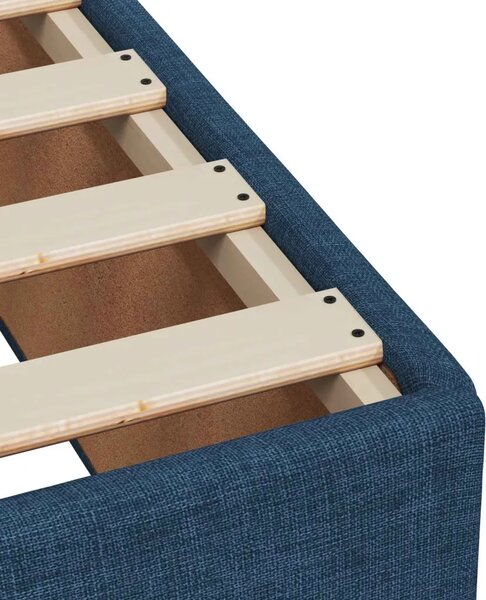 Boxspring krevet s madracem Plava 160 x 200 cm Tkanina - Plava 160 x 200 cm Dizajn s rombovima