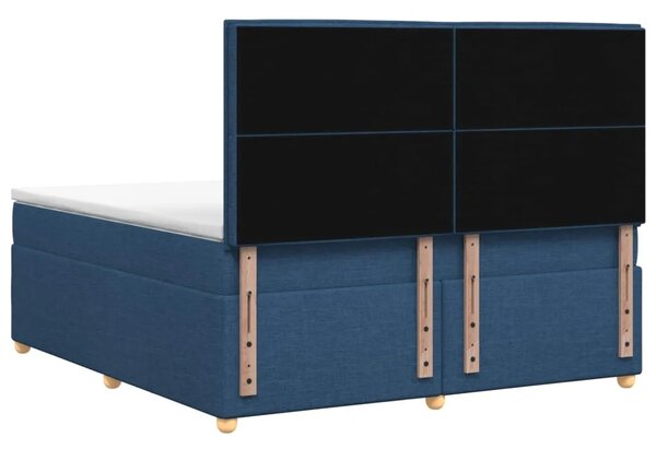 Boxspring krevet s madracem Plava 180 x 200 cm Tkanina - Plava 180 x 200 cm Dizajn s rombovima