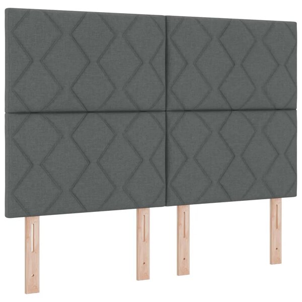 Boxspring krevet s madracem Tamnosiva 140 x 190 cm Tkanina - Tamnosiva 140 x 190 cm Dizajn s rombovima