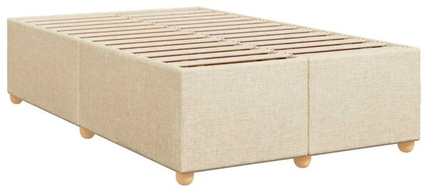 Boxspring krevet s madracem Krem 120 x 190 cm Tkanina - Krem 120 x 190 cm Prošiveno gumbima