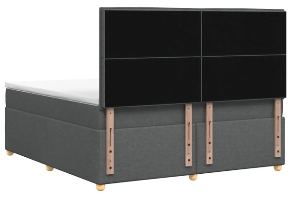 Boxspring krevet s madracem Tamnosiva 140 x 200 cm Tkanina - Tamnosiva 140 x 200 cm Dizajn s rombovima