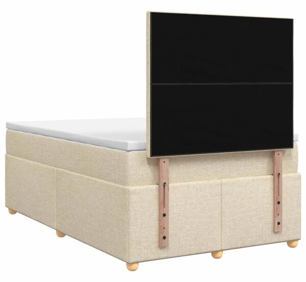 Boxspring krevet s madracem Krem 120 x 190 cm Tkanina - Krem 120 x 190 cm Dizajn s rombovima
