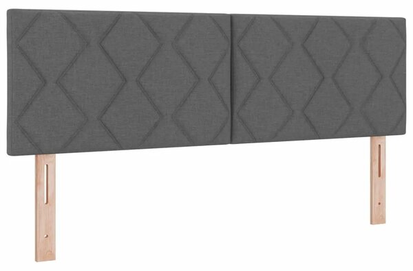 Krevet s box springom madracem i LED-om Tamnosiva 140 x 190 cm - Tamnosiva 140 x 190 cm Dizajn s rombovima