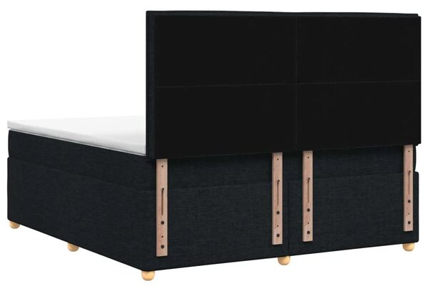 Boxspring krevet s madracem Crna 180 x 200 cm Tkanina - Crna 180 x 200 cm Dizajn s rombovima