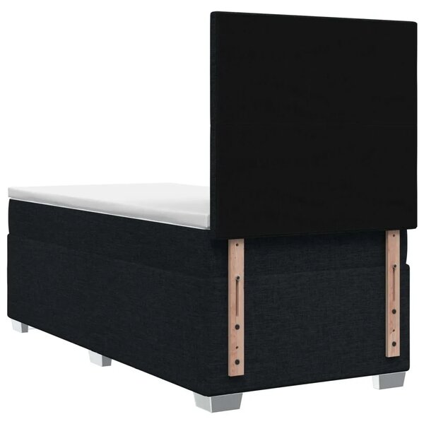 Boxspring krevet s madracem Crna 90 x 200 cm Tkanina - Crna 90 x 200 cm Dizajn s rombovima