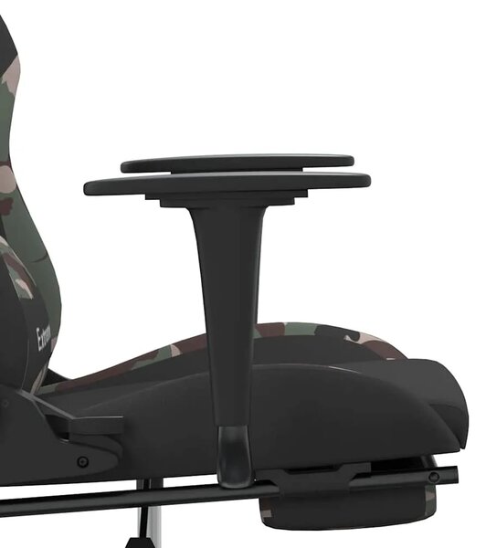 Masažna Gaming stolica od tkanine s osloncem crno-maskirna - Maskirna Sa naslonom za noge