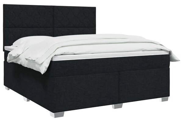 Boxspring krevet s madracem Crna 180 x 200 cm Tkanina - Crna 180 x 200 cm Dizajn s rombovima
