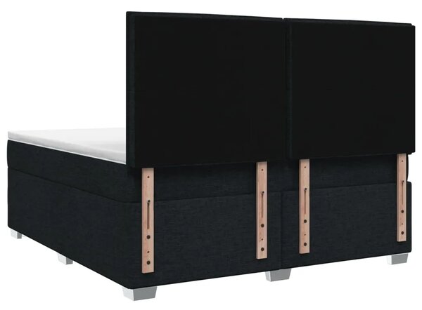Boxspring krevet s madracem Crna 180 x 200 cm Tkanina - Crna 180 x 200 cm Dizajn s rombovima