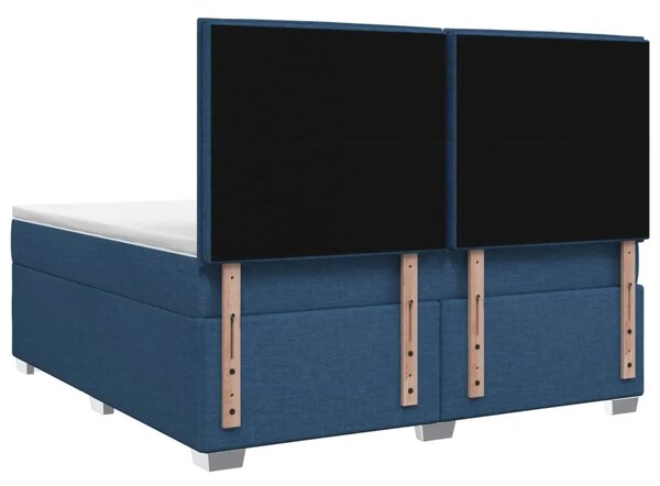 Boxspring krevet s madracem Plava 180 x 200 cm Tkanina - Plava 180 x 200 cm Dizajn s rombovima