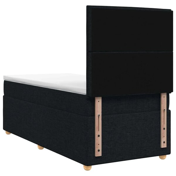 Boxspring krevet s madracem Crna 90 x 190 cm Tkanina - Crna 90 x 190 cm Dizajn s rombovima