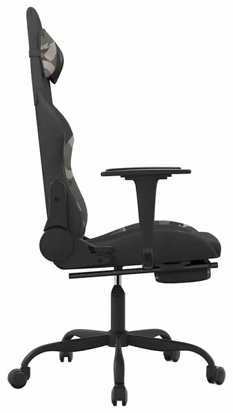 Masažna Gaming stolica od tkanine s osloncem crno-maskirna - Maskirna Sa naslonom za noge
