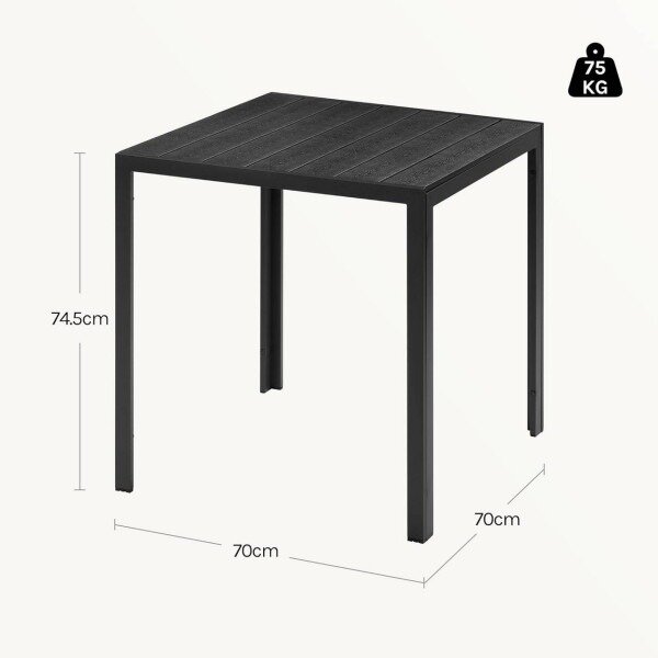 Vrtni stol, aluminijski WPC, za 4-6 osoba, 70x74x70 cm