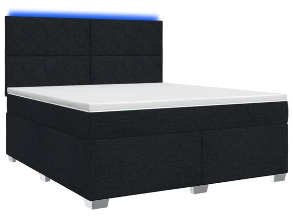Boxspring krevet s madracem Crna 180 x 200 cm Tkanina - Crna 180 x 200 cm Dizajn s rombovima