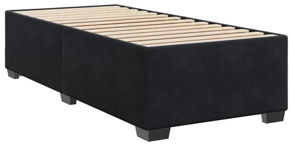 Boxspring krevet s madracem Crna 90 x 200 cm Baršun - Crna 90 x 200 cm Kristal s dugmadima